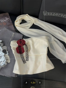 Sensual Mesh Halter Neck Vest Womens Fashion Design Strapless Bodysuit Floral 3D Embellishment Spicy Girl Style Top