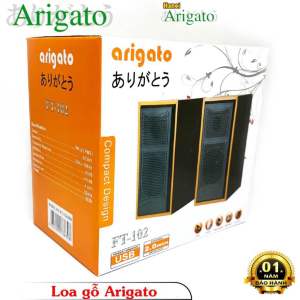 Loa Máy TínhLoa Vi Tính Mini ARIGATO M22 Vỏ Gỗ Để Bàn Âm Thanh Sống Động Siêu Bền