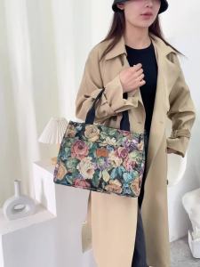 Túi Tote Nữ In Hoa Chất Liệu Vải Cotton Dung Tích Lớn Tiện Dụng Cho Công Việc Thời Trang Phù Hợp Mọi Dịp Có Lớp Lót Polyester