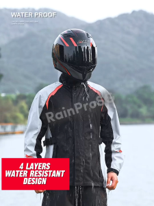 RAINPRO Men’s Motorcycle Raincoat Suit – Stormproof Windproof 2-Piece Full-Body Design