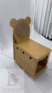 Nhà hộp kết hợp bàn cào móng cho mèo PETDECOR NHM_02 – Nhà gỗ MDF 2 trong 1