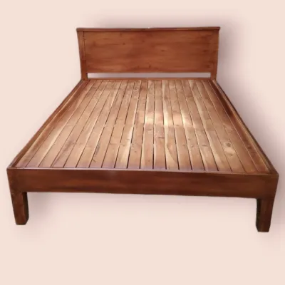 MAHOGANY WOODEN BED FRAME ONLY (queensize)