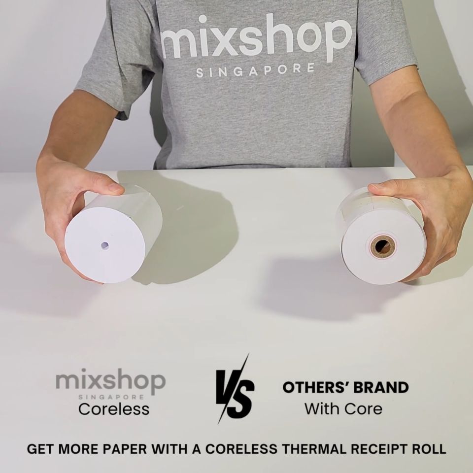 mixshop Coreless Thermal Paper Roll &Thermal Receipt Roll/Nets/Credit Card/POS/Grab /Foodpanda/Deliveroo [SG READY STOCK]