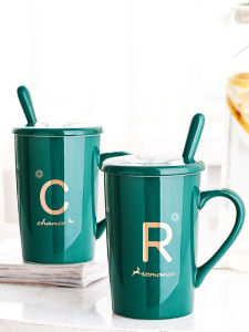 BOJINGLIPIN | Creative Ceramic Mug with Lid and Spoon