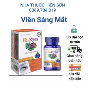 Viên nhai bổ mắt Hi-Eyes kids -Tăng cường thị lực và phòng ngừa cận thị cho trẻ [Hộp 60v]