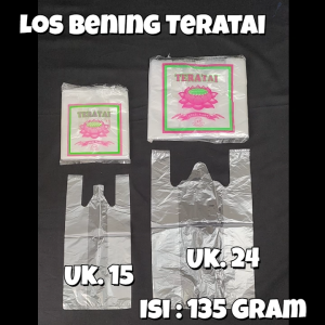 Kantong Plastik / Kresek Bening Los Bening TERATAI Ukuran 15 24 Isi 135 Gram