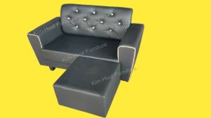 Percuma 1 Bangku Sofa Kulit Hitam 2 Seater