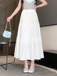 BA072 TARA SKIRT กระโปรง เอวสูง สม็อครอบเอว เย็บแต่งเป็น 3 ชั้น ผ้าไหมอิตาลี ผ้าดี ใส่สบาย ไม่ร้อน ผ้าไม่ต้องรีด