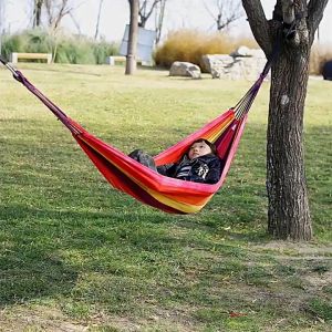 FH-C1228 Hammock Rainbow Ayunan Tempat Tidur Gantung Camping Hiking Outdoor / Ayunan Pohon Kain