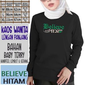 KAOS WANITA LENGAN PANJANG GAMBAR BODRDIR WARNA HITAM