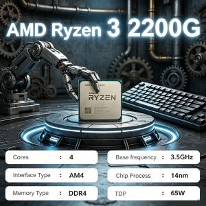 AMD | AMD Ryzen 3 2200G Quad-Core 3.5GHz Zen CPU YD2200C5M4MFB Socket AM4 - No Cooler Included