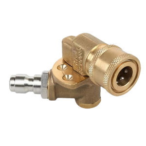 หัวฉีดหมุนแรงดันสูง 4500PSI ปรับมุมได้ 5 องศา เชื่อมต่อด่วนทองเหลือง 180 ° การหมุนสําหรับพื้นที่แคบและการทําความสะอาด