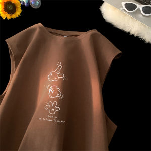 Áo Thun Cotton Không Tay Hip Hop Mùa Hè Cho Nam Áo Thun Cotton Thoáng Khí Thường Ngày in Họa Tiết Hoạt Hình