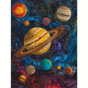500/1000/1200/2000PCS Jigsaw Puzzle Peaceful Cosmic Planets And Nebula Scene For Adults Ideal For Stress Relief And Relaxation