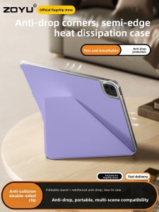 Zoyu | Lightweight Thin Air7 Protective Case For iPad11 Double Sided Clip On Four Corner Anti Fall Mini7 Apple iPad Pro Rotating Stand Magnetic Split Pen Bag