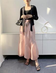 Womens Summer Mid-Length High Temperature Pleated Pleated Pleated Bud Pleated Skirt A058