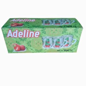 ADELINE Gelas Kopi Motif Buah Bahan Kaca - Gelas Harian - Gelas Teh - Sonya Gelas Gagang - Hadiah - Gift