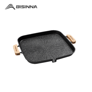 BISINNA Square BBQ Grill Pan Non Stick Stovetop Barbeque Tray Korean Roasting Grill Plate Outdoor Camping Supplies