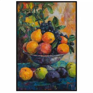 Tranh tĩnh vật hoa quả. Tranh treo tường dán tường sơn dầu tranh trí canvas. CGI-1446