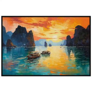 Tranh treo tường dán tường Canvas phong cảnh quê hương sơn dầu. CGI-38