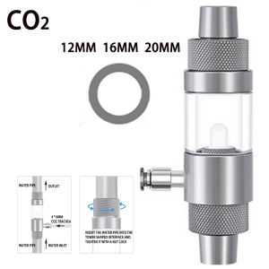 Fish Tank CO2 Diffuser Aluminum Alloy Quick Insertion Interface CO2 Nebulizer 12-16-20mm Aquarium External CO2 Diffuser