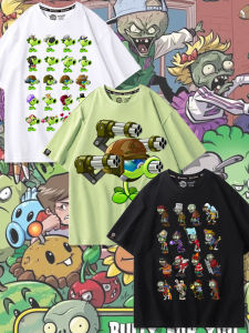 Plants Vs Zombies Short-Sleeved T-shirt Older Boys Peashooter Rugby Zombies Peripheral Summer Clothes Boys