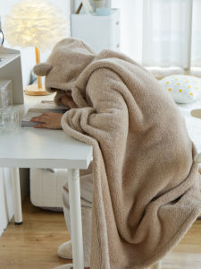 Huhuxiong Office Nap Blanket Winter Bean Bag Home Shawl Cape Blanket Student Sleep with Face down Lunch Break Blanket