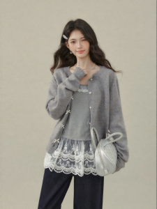 OUYANGXI | Áo Sweater Knit Đẹp Độc Đáo Chi Tiết Ren
