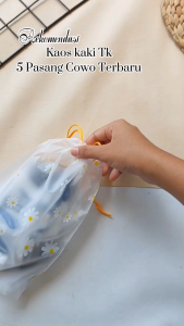 5 Pasang Kaos Kaus Kaki Anak TK Paud Sd Free Pouch Lucu