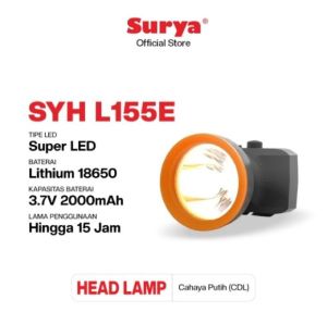 senter kepala. SURYA SYH L155E. 15WATT.Super terang .CAHAYA PUTIH