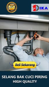 SELANG BAK CUCI PIRING ELASTIS 1 METER ABU PVC KUAT TEBAL MURAH MERIAH PEMBUANGAN AIR KOTOR