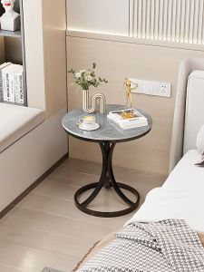 HOULSE โต๊ะกลมขนาดเล็ก สไตล์มินิมมอล โต๊ะอ่านหนังสือ ตกแต่งห้อง โครงขาเหล็กมี4สี