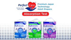 Perfect Care Premium Japan Technology Adult Diapers Taped Pack of 8 + FREE 2 Pads