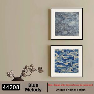 YASISHA | Italian Minimalist Abstract Blue Wave Art Decorative Paintings