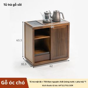 MANHAOSHI | Xe Đẩy Pha Trà Gỗ Cứng Tự Động Hoàn Toàn