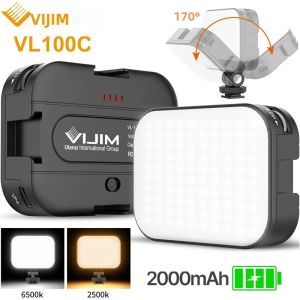 Đèn Video LED VIJIM Ulanzi VL100C Hai Màu 3200K-6500K Với 170 °   Đèn Camera Tích Hợp Pin 2000mAh Đầu Xoay Đa Hướng Gắn Đế Lạnh Dùng Cho Vlog