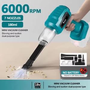 Máy Hút Bụi Mini Không Dây 120W Động Cơ Chổi Than 6000 Vòng/phút Đa Chức Năng Dụng Cụ DIY Gia Đình Tương Thích Với Pin Makita 18V
