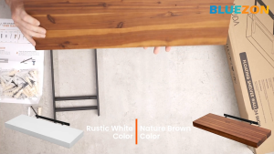 Combo 2 kệ gỗ treo tường BLUEZON dài 61cm kèm chốt âm tường chữ U phụ kiện vít tắc kê