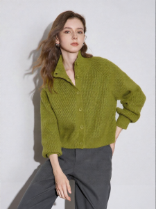 Toyouth | Áo Cardigan Len Dày Cổ Cao Phong Cách Retro Ấm Áp cho Nữ