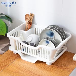 Defasilk | Drain Basket Kitchen Rack Plastic Storage Dish Drying