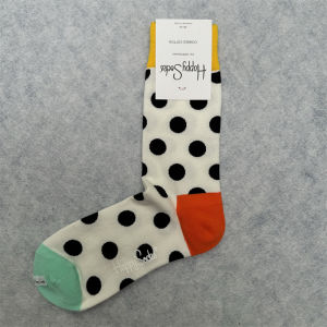 Polka Dot Cotton Mid Calf Socks For Women All Seasons