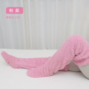 Warm Foot Socks for Elderly People Plush Sleepwear Knee Pads Bedding Warmth Retention Ideal for Cold Legs Winter Sleeping Aid