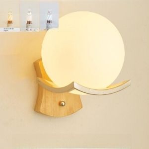 Nordic Style LED Wall Lamp Wooden Art Bedroom Living Room Hotel Lighting Bedside Lamp Glass Shade Lighting Fixtures for Home