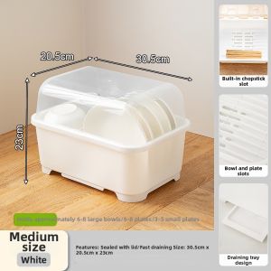 Dust-proof Drying Rack with Lid for Dishes Storage