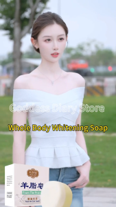 BUY 1 TAKE 4 Natural Whitening Goat Milk Soap with Niacinamide for Brightening Acne Treatment Whitening and Oil Control. Hydrating and Moisturizing Body Soap for Babies and Adults with Foaming Net (100g)