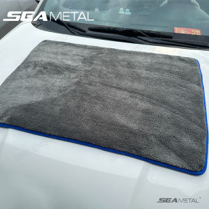 ผ้าทำความสะอาดผ้าไมโครไฟเบอร์ผ้าขนหนูดูดซับดีทำความสะอาดรถผ้าขนแกะปะการังเนื้อหนา1200gsm เย็บขอบหน้าต่างบ้าน