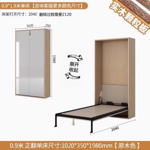 Multi-Functional Yoga Mirror Gymnasium Invisible Murphy Bed Wall Bed Full House Steel Frame Foldable Bed for Single Person