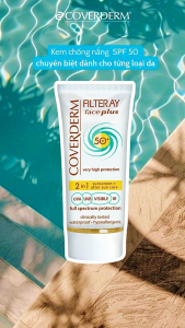 Kem Chống Nắng COVERDERM FILTERAY SPF50+ Ý 50ml Chống UVA UVB IR Ánh Sáng Xanh Không Màu