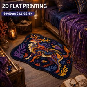VIKAMA Cute Animal Doormat Non Slip Irregular Floor Mat Autumn Fall Rug Entryway Bedroom Indoor Home Decor Garden Porch Patio