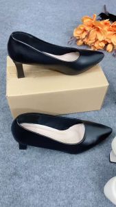 Giày cao gót mũi nhọn 5 phân chất da lì7 phân chất sần đế cao su non chống trơn trượt thanh kiểu dáng lịch